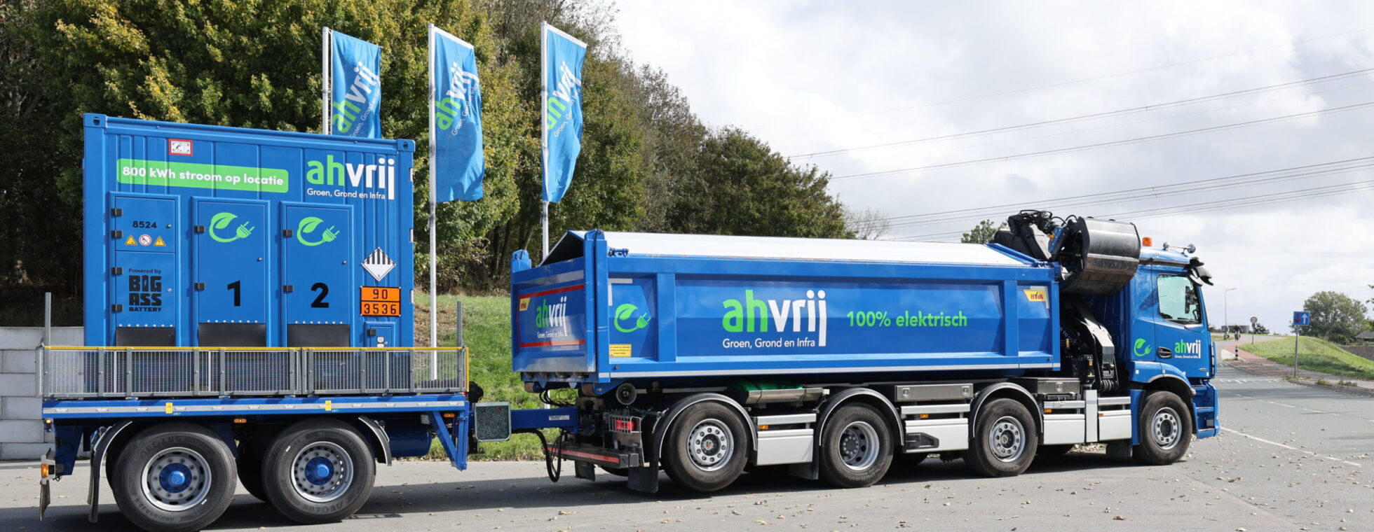 Elektrische knijperwagen en accu-container